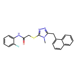 N-(2-fluorophenyl)-2-[[4-methyl-5-(naphthalen-1-ylmethyl)-1,2,4-triazol-3-yl]sulfanyl]acetamide structure