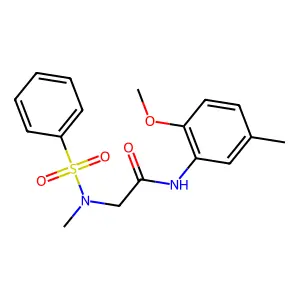2-[benzenesulfonyl(methyl)amino]-N-(2-methoxy-5-methylphenyl)acetamide structure