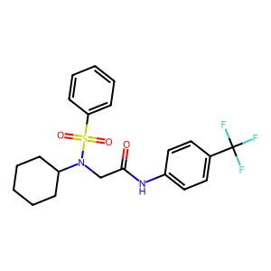 2-[benzenesulfonyl(cyclohexyl)amino]-N-[4-(trifluoromethyl)phenyl]acetamide structure