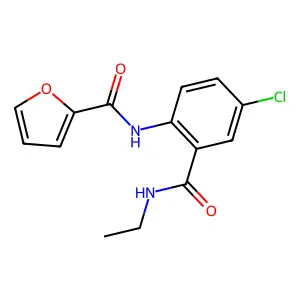 N-[4-chloro-2-(ethylcarbamoyl)phenyl]furan-2-carboxamide structure