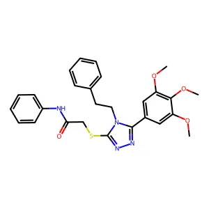 N-phenyl-2-{[4-(2-phenylethyl)-5-(3,4,5-trimethoxyphenyl)-4H-1,2,4-triazol-3-yl]sulfanyl}acetamide structure