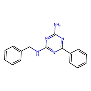 4-Amino-2-benzylamino-6-phenyl-1,3,5-triazine structure
