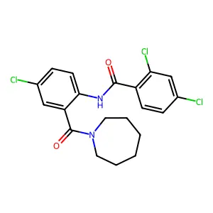 N-[2-(azepane-1-carbonyl)-4-chlorophenyl]-2,4-dichlorobenzamide structure