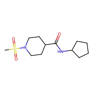 N-cyclopentyl-1-methylsulfonylpiperidine-4-carboxamide structure