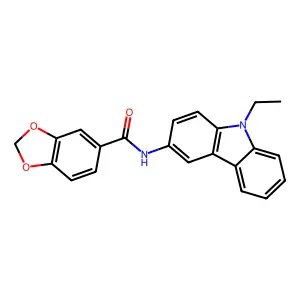 N-(9-ethylcarbazol-3-yl)-1,3-benzodioxole-5-carboxamide structure