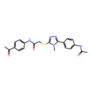 2-[[5-(4-acetamidophenyl)-4-methyl-1,2,4-triazol-3-yl]sulfanyl]-N-(4-acetylphenyl)acetamide structure
