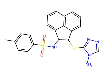 N-[2-[(4-amino-1,2,4-triazol-3-yl)sulfanyl]-1,2-dihydroacenaphthylen-1-yl]-4-methylbenzenesulfonamide structure