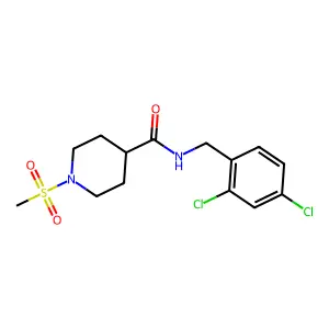 N-(2,4-dichlorobenzyl)-1-(methylsulfonyl)piperidine-4-carboxamide structure