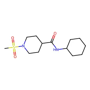 N-cyclohexyl-1-methylsulfonylpiperidine-4-carboxamide structure