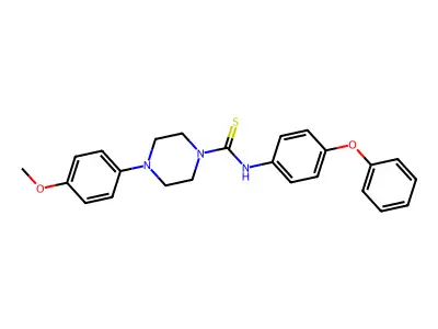 4-(4-methoxyphenyl)-N-(4-phenoxyphenyl)piperazine-1-carbothioamide structure