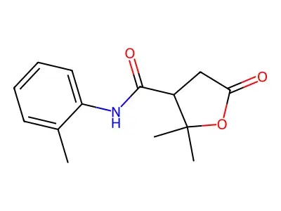 2,2-dimethyl-N-(2-methylphenyl)-5-oxotetrahydro-3-furancarboxamide structure