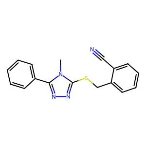 2-[(4-Methyl-5-phenyl-1,2,4-triazol-3-yl)sulfanylmethyl]benzonitrile structure