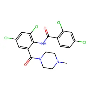 2,4-dichloro-N-[2,4-dichloro-6-(4-methylpiperazine-1-carbonyl)phenyl]benzamide structure