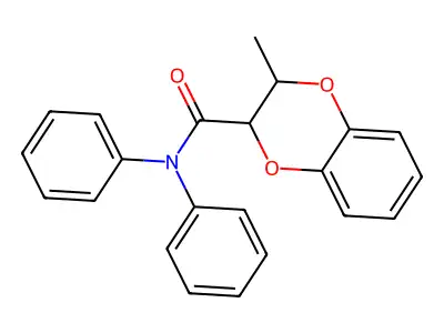 2-methyl-N,N-diphenyl-2,3-dihydro-1,4-benzodioxine-3-carboxamide structure