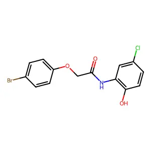 2-(4-bromophenoxy)-N-(5-chloro-2-hydroxyphenyl)acetamide structure