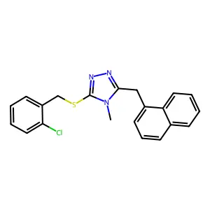 3-[(2-chlorobenzyl)sulfanyl]-4-methyl-5-(naphthalen-1-ylmethyl)-4H-1,2,4-triazole structure