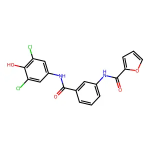 N-[3-[(3,5-dichloro-4-hydroxyphenyl)carbamoyl]phenyl]furan-2-carboxamide structure