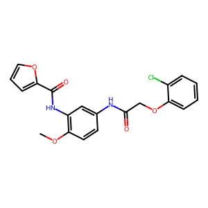 N-[5-[[2-(2-chlorophenoxy)acetyl]amino]-2-methoxyphenyl]furan-2-carboxamide structure