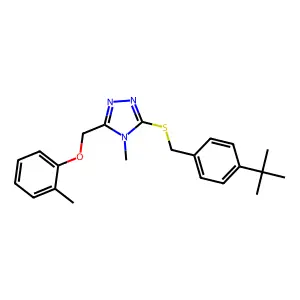 3-[(4-tert-butylbenzyl)sulfanyl]-4-methyl-5-[(2-methylphenoxy)methyl]-4H-1,2,4-triazole structure