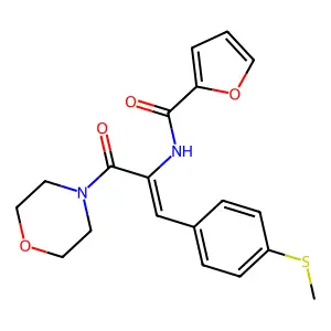 N-[(E)-1-(4-methylsulfanylphenyl)-3-morpholin-4-yl-3-oxoprop-1-en-2-yl]furan-2-carboxamide structure