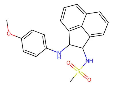 N-[2-(4-methoxyanilino)-1,2-dihydroacenaphthylen-1-yl]methanesulfonamide structure