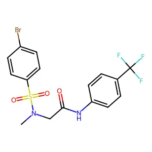 2-[(4-bromophenyl)sulfonyl-methylamino]-N-[4-(trifluoromethyl)phenyl]acetamide structure