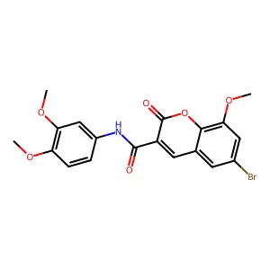 6-bromo-N-(3,4-dimethoxyphenyl)-8-methoxy-2-oxo-2H-chromene-3-carboxamide structure