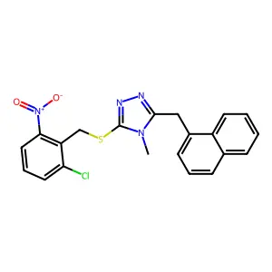 3-[(2-chloro-6-nitrobenzyl)sulfanyl]-4-methyl-5-(naphthalen-1-ylmethyl)-4H-1,2,4-triazole structure
