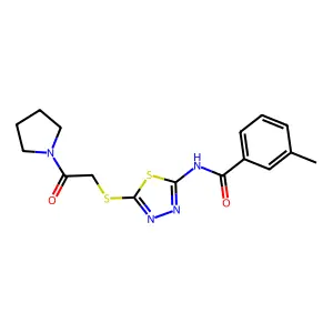 3-methyl-N-(5-{[2-oxo-2-(pyrrolidin-1-yl)ethyl]sulfanyl}-1,3,4-thiadiazol-2-yl)benzamide structure
