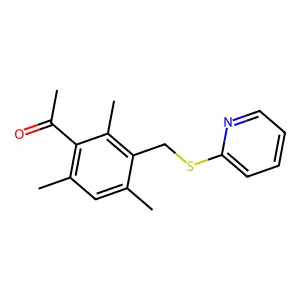 1-[2,4,6-Trimethyl-3-(pyridin-2-ylsulfanylmethyl)phenyl]ethanone structure
