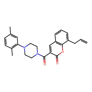 3-[4-(2,5-Dimethylphenyl)piperazine-1-carbonyl]-8-prop-2-enylchromen-2-one structure