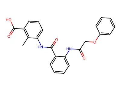 2-Methyl-3-[({2-[(phenoxyacetyl)amino]phenyl}carbonyl)amino]benzoic acid structure