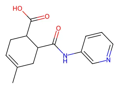 4-methyl-6-(pyridin-3-ylcarbamoyl)cyclohex-3-ene-1-carboxylic Acid structure