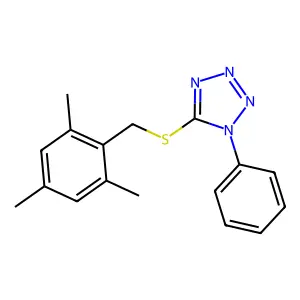 1-Phenyl-5-[(2,4,6-trimethylphenyl)methylsulfanyl]tetrazole structure