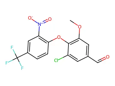 3-Chloro-5-methoxy-4-[2-nitro-4-(trifluoromethyl)phenoxy]benzaldehyde structure