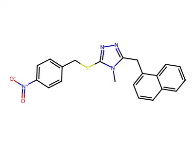 4-methyl-3-(naphthalen-1-ylmethyl)-5-[(4-nitrobenzyl)sulfanyl]-4H-1,2,4-triazole structure