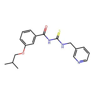 3-(2-methylpropoxy)-N-(pyridin-3-ylmethylcarbamothioyl)benzamide structure