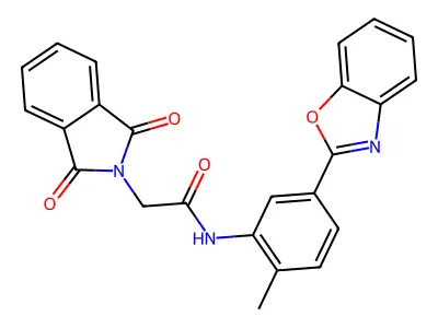 N-[5-(1,3-benzoxazol-2-yl)-2-methylphenyl]-2-(1,3-dioxoisoindol-2-yl)acetamide structure