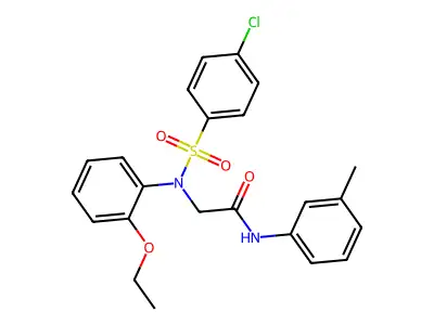 2-(N-(4-chlorophenyl)sulfonyl-2-ethoxyanilino)-N-(3-methylphenyl)acetamide structure