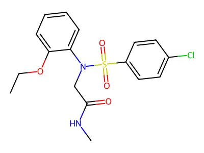 2-(N-(4-chlorophenyl)sulfonyl-2-ethoxyanilino)-N-methylacetamide structure