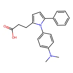 3-{1-[4-(dimethylamino)phenyl]-5-phenyl-1H-pyrrol-2-yl}propanoic acid structure