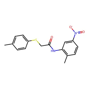 N-(2-methyl-5-nitrophenyl)-2-[(4-methylphenyl)thio]acetamide structure