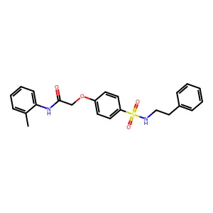 N-(2-methylphenyl)-2-{4-[(2-phenylethyl)sulfamoyl]phenoxy}acetamide structure