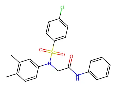 2-(N-(4-chlorophenyl)sulfonyl-3,4-dimethylanilino)-N-phenylacetamide structure