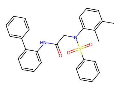 2-[N-(benzenesulfonyl)-2,3-dimethylanilino]-N-(2-phenylphenyl)acetamide structure