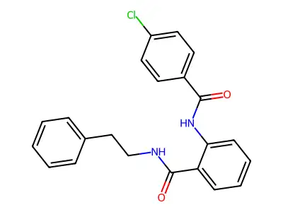 2-{[(4-chlorophenyl)carbonyl]amino}-N-(2-phenylethyl)benzamide structure