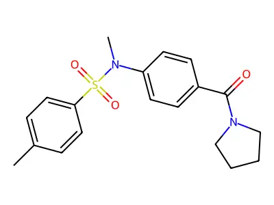 N,4-dimethyl-N-(4-(pyrrolidine-1-carbonyl)phenyl)benzenesulfonamide structure