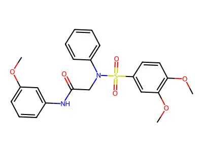 2-(N-(3,4-dimethoxyphenyl)sulfonylanilino)-N-(3-methoxyphenyl)acetamide structure
