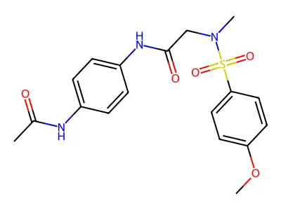 N-(4-acetamidophenyl)-2-[(4-methoxyphenyl)sulfonyl-methylamino]acetamide structure