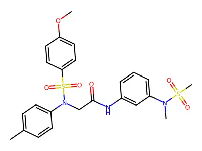 2-(N-(4-methoxyphenyl)sulfonyl-4-methylanilino)-N-[3-[methyl(methylsulfonyl)amino]phenyl]acetamide structure